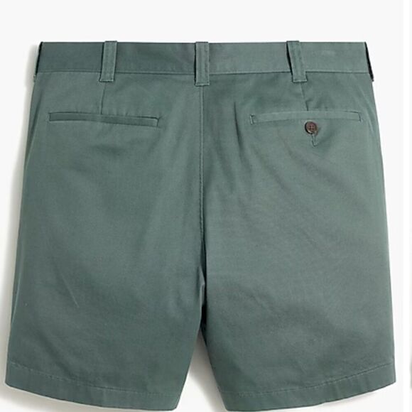J. Crew Factory 7" flex chino shorts in Dark Eucalyptus size 36 NWOT- Flaw - Picture 2 of 14